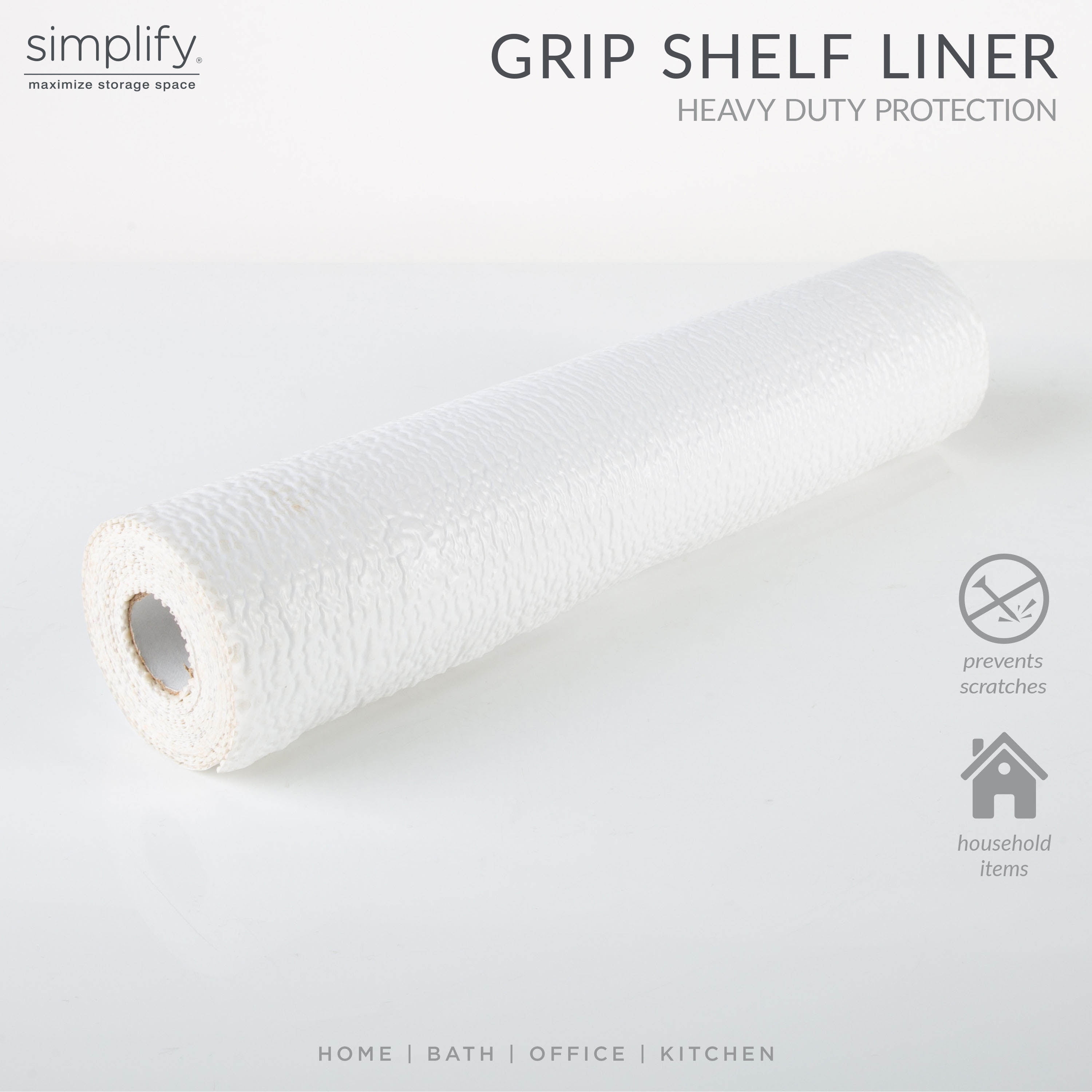 Simplify Gray Linen Self-Adhesive Shelf Liner, 2ct.