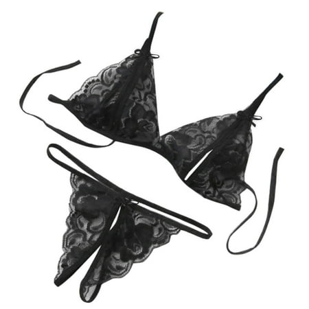 Pavied Bikini Sets Women S Underwear And Bras Swim Suits for Women 2025 Women Taste Three-point Exposed Breasts + Open Underwear Seamless Bras Bathing Suit Black One Size