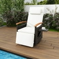 thumbnail image 1 of Costway Fauteuil Inclinable d'Extérieur en Rotin Pivotant à 360° Chaise Longue de Patio en Osier Blanc, 1 of 10