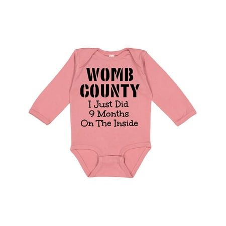

Inktastic Womb County I just Did 9 Months on the Inside Gift Baby Boy or Baby Girl Long Sleeve Bodysuit