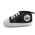 thumbnail image 4 of Zanarzt First Walking Shoes for Baby Girls Unisex Baby Boy Girl Canvas Sneaker Soft Sole Infant Lace up Newborn Toddler First Walkers Crib Shoes Black,US 5.5, 4 of 8