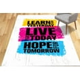 thumbnail image 2 of Learn From Yesterday Rug, Lıve For Today Hope For Tomorrow Rug, Quote Rug, Large Rug, Colorful Rug, Personalized Rug, Anti-Slip Carpet, 2.3'x3.3' - 70x110 cm, 2 of 8