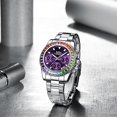 thumbnail image 5 of Women Colorful Diamond Watches Chronograph Rotatable Bezel Mineral Glass Luminous Watch Stainless Steel Waterproof Date Analog Quartz Watch Fashion Business Dress Wristwatch, 5 of 7