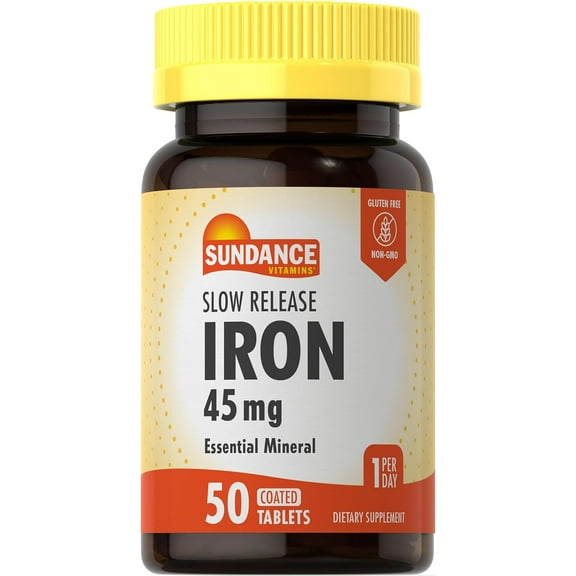 Iron 45mg Slow Release | 50 Tablets | Essential Mineral Supplement for Men and Women | by Sundance