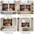 thumbnail image 6 of Wine Cheese Kitchen Curtains, Grapes Farmhouse Brown Wooden Plank Light Filtering Window Curtain Panels, 2Pcs Rod Pocket Window Treatments Set for Cabin Bathroom Bedroom 52x45 Inches, 6 of 9