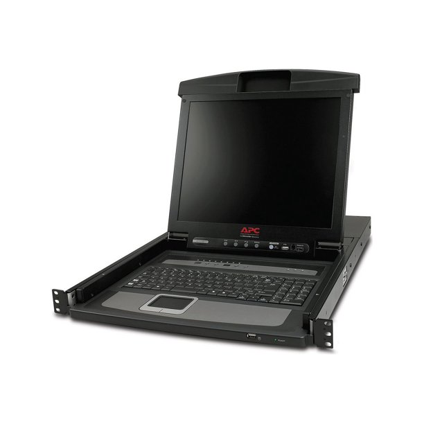 APC Console LCD - Console KVM avec Commutateur KVM - 8 ports - PS/2 - 17" - Rackable - VGA - Noir - 1U - pour P/N: AR3106SP, SMX1000C, SMX1500RM2UC, SMX1500RM2UCNC, SMX750C, SMX750CNC, SRT5KRMXLW-TW