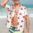 thumbnail image 5 of KLL Men's Hawaiian Shirt Short Sleeve Button Down Beach Shirts-Hand Drawn Watermelon, 5 of 5