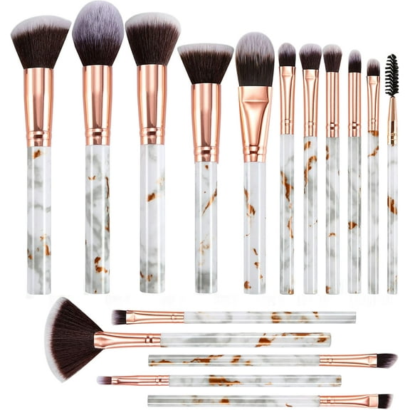 DUAIU 16-Piece Professional Makeup Brush Set - Premium Synthetic Kabuki, Foundation, Blush, Contour, Concealer & Eyeshadow Brushes for Flawless Face & Eye Makeup