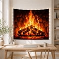 thumbnail image 5 of Roaring Fire in a Dark Textured Fireplace, Cozy Digital Art for Home Owners, Fireside Home Decor, Housewarming Gift, Tapestry Wall Hanging for Living Room and Den, 5 of 7