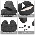 thumbnail image 4 of Almohada de viaje, almohada de viaje de espuma viscoelástica, cojín de viaje con capucha, cómodo cojín de viaje con capucha para avión, coche, tren u oficina, 4 of 5