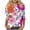 2-Hot Pink, variant on Women's Casual 3/4 Sleeve T-Shirts Round Neck Vintage Floral Print Tunic Tops Basic Tees Blouses Work Tee Top
