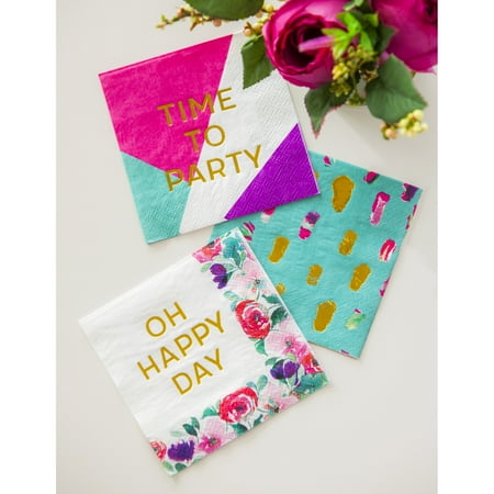 Cypress Home Oh Happy Day 5'' Napkin (Set of 20)