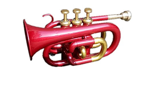 Pocket Trumpet Bb RED NICKEL Flat Case + MP-78