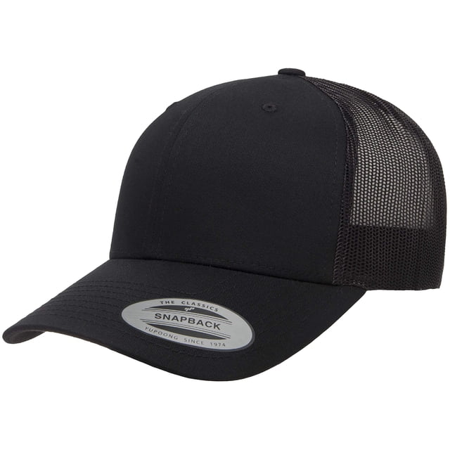 Gorra Trucker Yupoong YP Classics Retro para hombre, color negro
