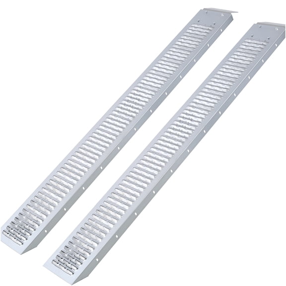 JERFIT Steel Loading Ramps for ATV, Motorcycle, Truck & Lawn Mower - 74" Anti-Slip Heavy Duty Utility Ramps, 2-Pack Silver