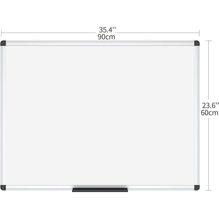 VIZ-PRO Dry Erase Board/Whiteboard, Non-Magnetic, Pack of 2, 36 x 24  Inches, Wall Mounted Board for School Office and Home