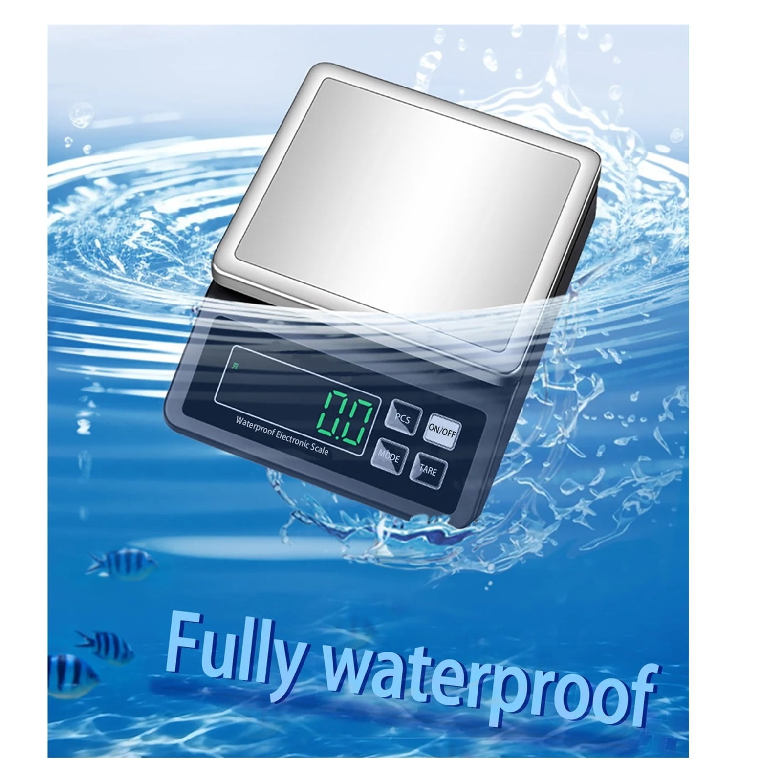Fully Waterproof Kitchen Scale USB Rechargeable Steel Electronic Balance 0.1g/1g High Precision ,Multi Measuring Units