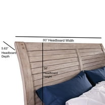American Woodcrafters Aurora White-washed Wood King Sleigh Headboard