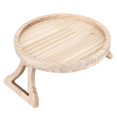 thumbnail image 5 of Plateau à Clipser en Bambou Naturel 9.8 Po Rond pour Canapé Maison Accoudoir Plateau à Clip Table pour Collation Café Télécommande 25cm/9.8 Po, 5 of 5