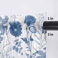 thumbnail image 5 of Flower Bird Valance Curtains for Kitchen/Living Room/Bathroom/Bedroom Window, Rod Pocket Small Topper Half Short Window Curtains Voile Sheer Scarf, Vintage Blue Garden Country Wildflower 42"x18", 5 of 8
