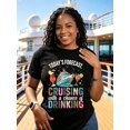 thumbnail image 2 of Today's Forecast Cruising With a Chance of Drinking T-Shirt, Women's Funny Cruise Vacation Graphic Tee, Cruise Ship Travel Shirt, Short Sleeve Crew Neck Top, 2 of 12