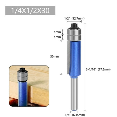 

Flush Trim Bit Router Bit 6.35mm Shank Double Bearing Woodworking Milling Cutter