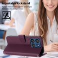 thumbnail image 3 of Wallet Leather Case For Motorola Moto G Stylus 5G 2026 6.7",With Card Holder,Wristband, Shockproof Kickstand Embossed Happy Pattern Phone Case,Purple, 3 of 8