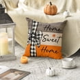 thumbnail image 3 of Sm:)e Sunflower Bow Maple Leaves Pumpkin Fall Pillow Covers 18x18 Inch Set of 4, Cushion Covers for Sofa Seasonal Home Decor, 3 of 8
