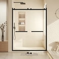 thumbnail image 2 of Yiwa 60" W x 76" H Frameless Shower Doors, Double Sliding Shower Door with Seal Strip Parts and Handle(Black), 2 of 7
