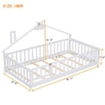 thumbnail image 4 of PORKISS Kids Montessori Floor Bed, Twin Size Floor Bed with Fence and Door for Girls Boys, White, 4 of 12