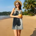 thumbnail image 3 of Lsque Robe d'Été Mystique Taureau dans le Brouillard pour Femmes – Robe T-Shirt Sans Manches, Parfaite pour la Plage et les Journées Décontractées, 3 of 7