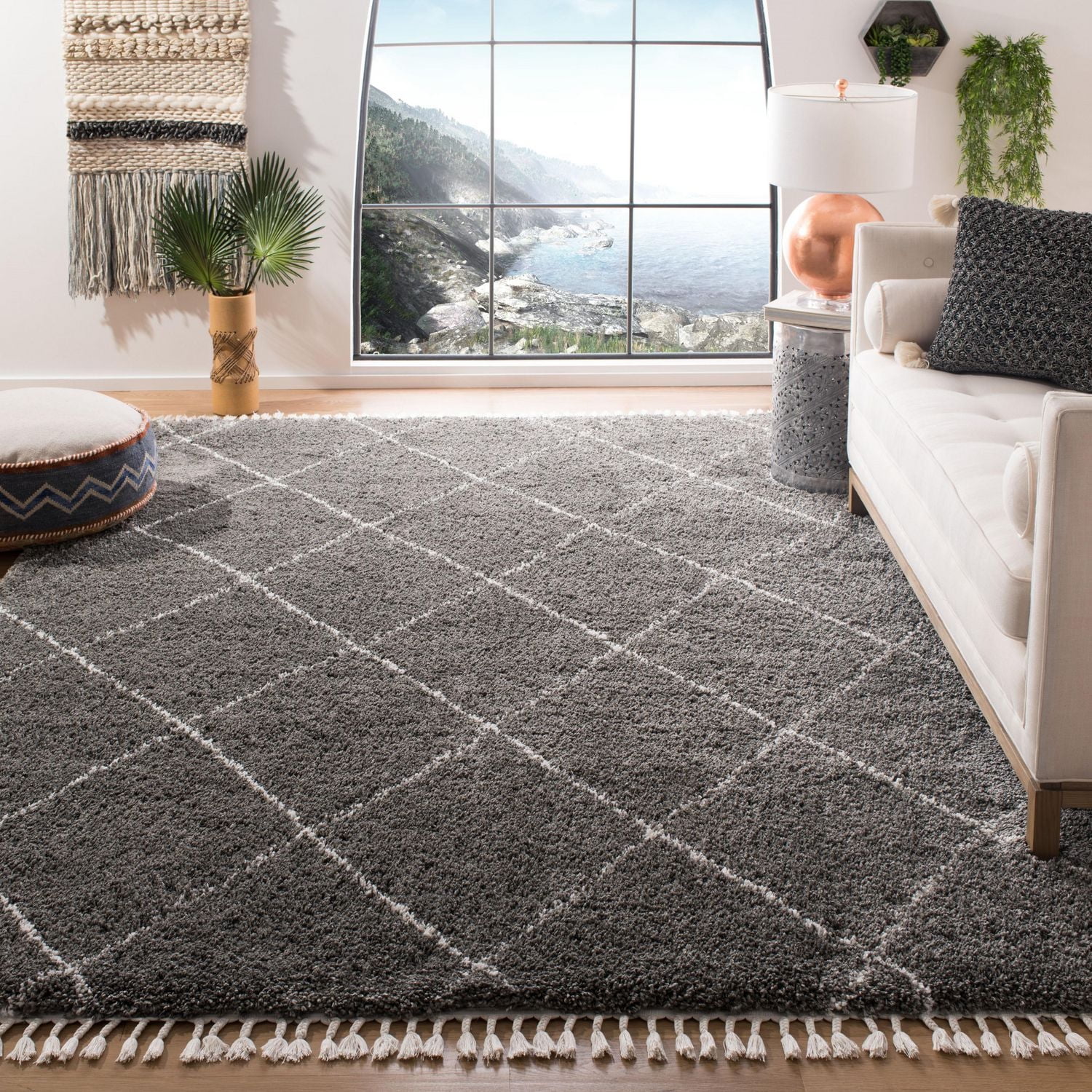 Safavieh Moroccan Fringe Alastar Geometric Shag Area Rug