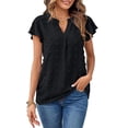 thumbnail image 3 of Jumpingount Gasa elegante - Para usar camisa Camisa corta elegante para mujer Top de verano - Y para cada ocasión Camisa corta elegante Prendas para la parte del cuerpo negro XXL, 3 of 6