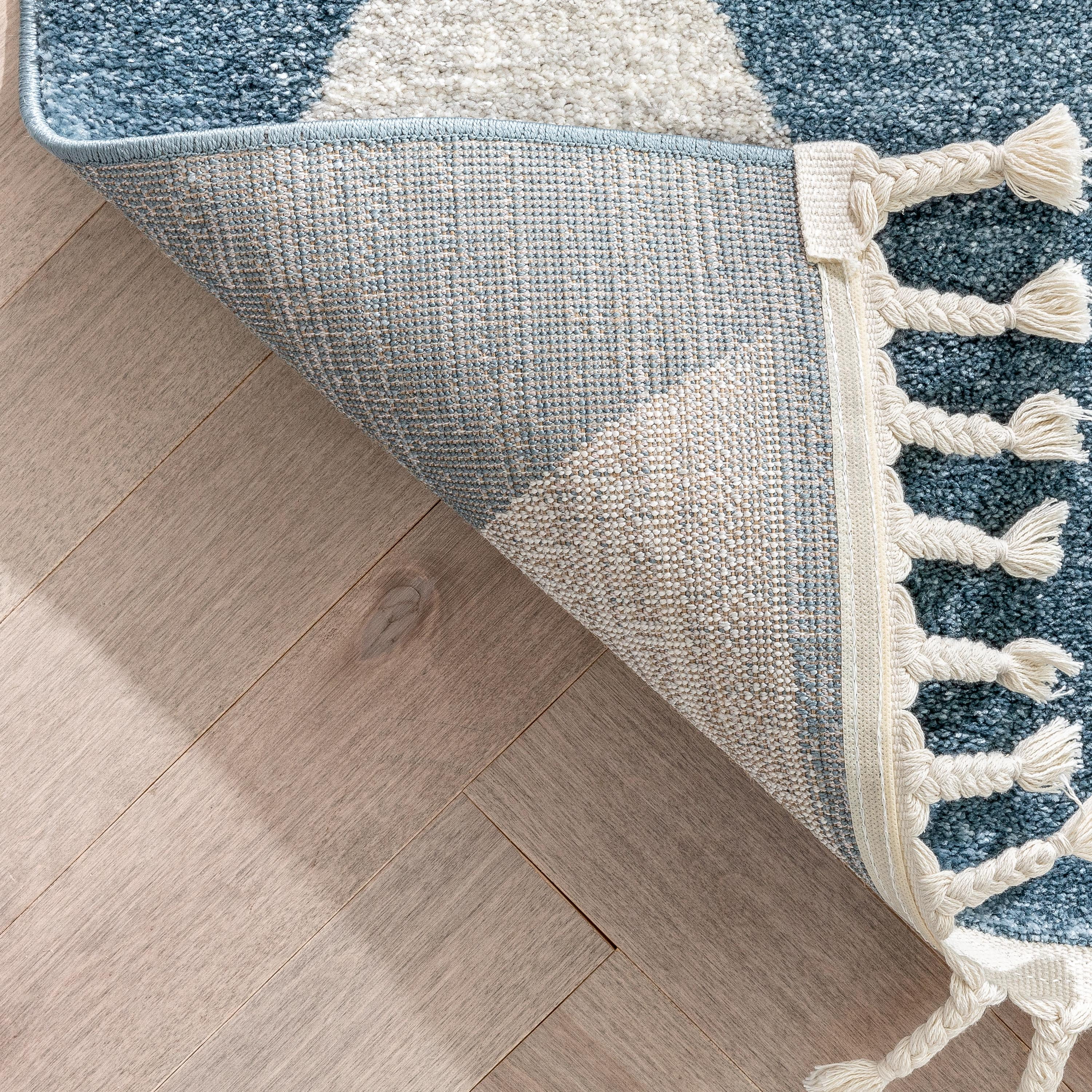 Well Woven Kennedy Triangles Modern Geometric Kids Blue 2'3" x 7'3" Runner Rug