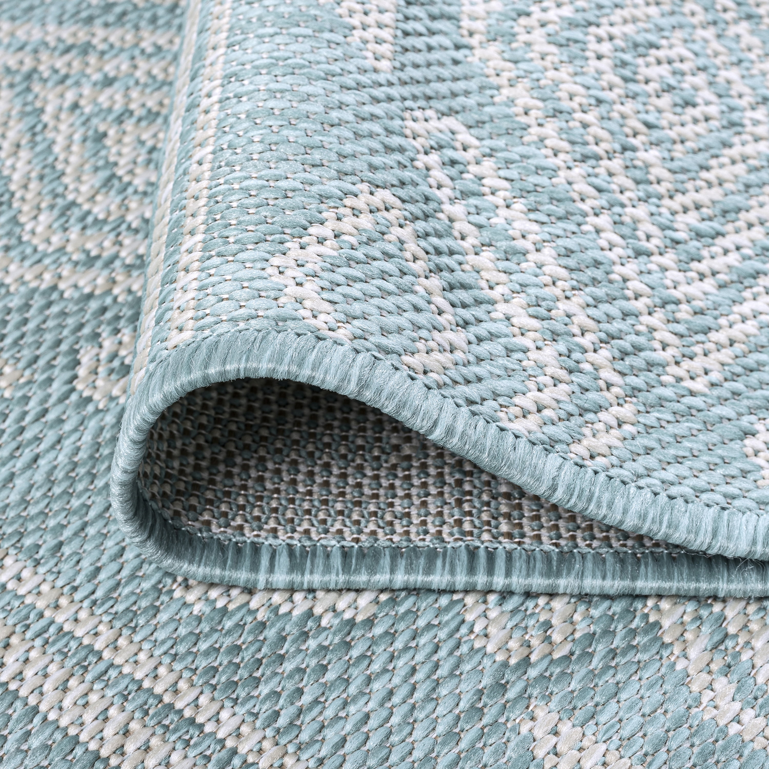 9x12 Water Resistant, Large Indoor Outdoor Rugs for Patios, Front Door Entry, Entryway, Deck, Porch, Balcony | Outside Area Rug for Patio | Aqua, Moroccan | Size: 8'10'' x 12'2''