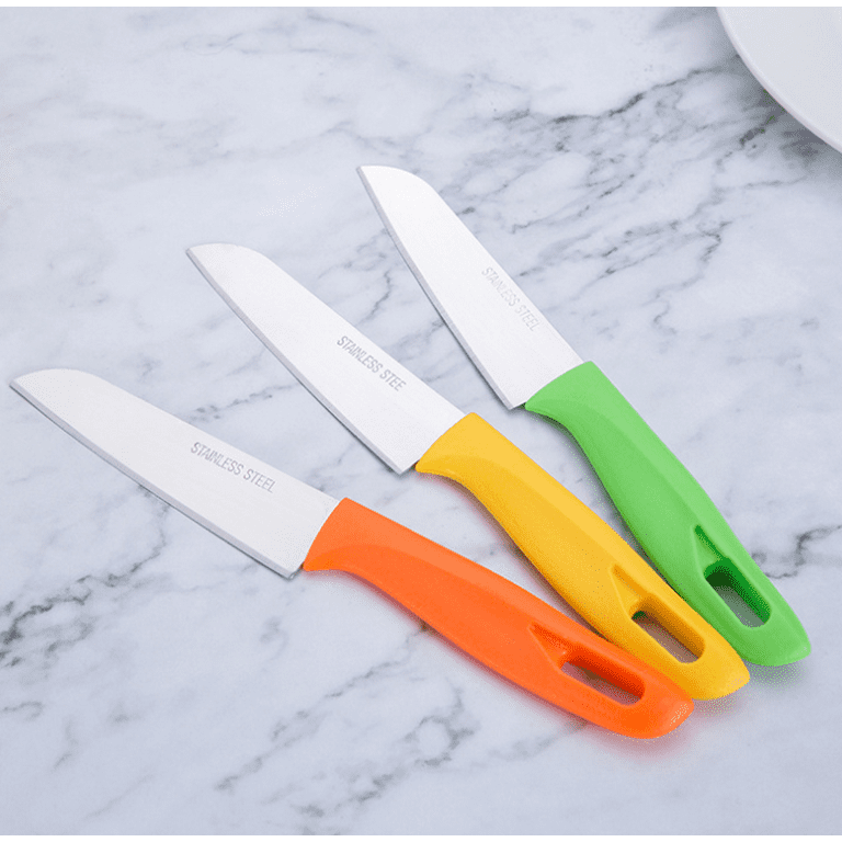 Brenium Paring and Garnishing Knife, 12-Piece Set, 3 inch Blade, Fruits, Vegetable, Cutting, Peeling, Size: Total Knife 6.5 in Blade Length: 3.0 in