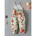 thumbnail image 3 of Hirigin Kids Girl Sleeveless Jumpsuit Casual Christmas Cartoon Printed Rompers, 3 of 9