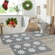 thumbnail image 1 of Alfombras de baño, alfombras para sala de estar, alfombra de área, tapete de baño, juego de 4 alfombras navideñas para baño, alfombras navideñas con copos de nieve, lavables, antideslizantes, absorben, 1 of 6