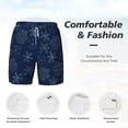thumbnail image 4 of Kdxio Snowflake Dark Blue Print Men'S Swim Trunks With Compression Liner 7 Inch Inseam Quick Dry Swim Shorts, 4 of 7