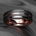 thumbnail image 4 of Tungsten Rings for Women Wedding Bands for Her 6mm Black Brushed Rose Gold, 4 of 7