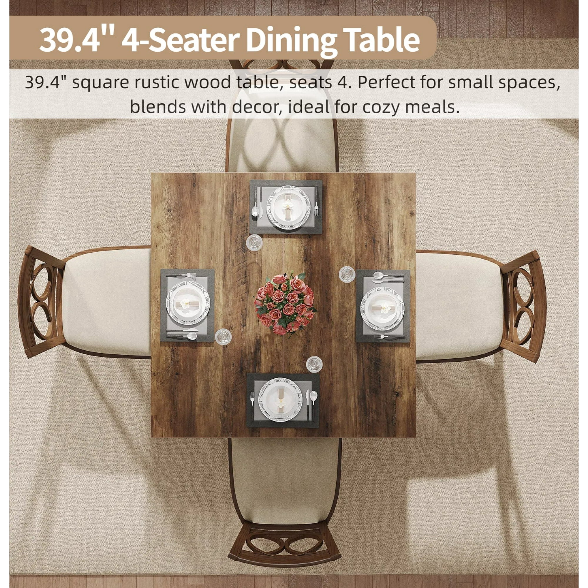 Fnova 40" Executive Desk, Dining Table for 4 People, Modern Farmhouse Wooden Kitchen Table, Large Office Computer Desk for Home Office (Chairs Not Included)