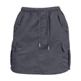 thumbnail image 6 of Cargo Skirts for Women, Mini Sports Hiking Summer Short Skirts with Pockets, High Waisted Golf Athletic Skorts Dark Gray L, 6 of 9