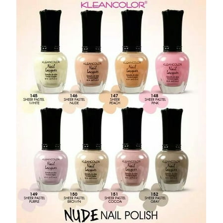 Kleancolor 8 Pcs Nude Nail Polish Sheer Pastel