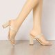 thumbnail image 2 of Sandalias Correa Transparente Doble Tacones De Bloque Para Mujer Allegra K Beige 39, 2 of 7