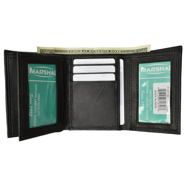 menswallet Mens Trifold Wallet Extra Capacity 10 Inside Slots 2 ID