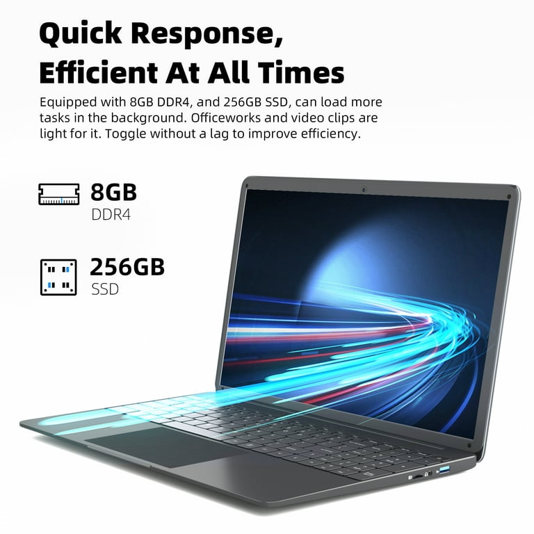SGIN 15.6 Inch Laptop 4GB DDR4 RAM 128GB SSD, Laptops Computer with Intel  Celeron Qaud-Core Processor, Intel UHD Graphics 600, USB3.0, Mini HDMI