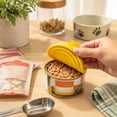 thumbnail image 4 of Dog Food Cans Lids,3-In-1 Silicone Cat Food Can Cover with Feeding Spoon for Dog Cat Food Storage | Dishwasher Safe Leak-proof Round Can Lids | Universal Size,Yellow, 4 of 7