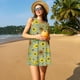thumbnail image 3 of Easygdp Sage Green With Sunflowers para Vestido Transpirable de Mujer, Vestido Suelto de Manga Corta con Pliegues y Bolsillos para el Verano, 3 of 7