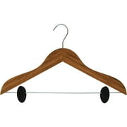 Set of 12 Bamboo Suit Hangers with Clips