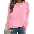 thumbnail image 4 of Craaazy Women's Valentines Shirts Round Neck Love Hearted Printed Long Sleeved Tops Gifts, 4 of 8